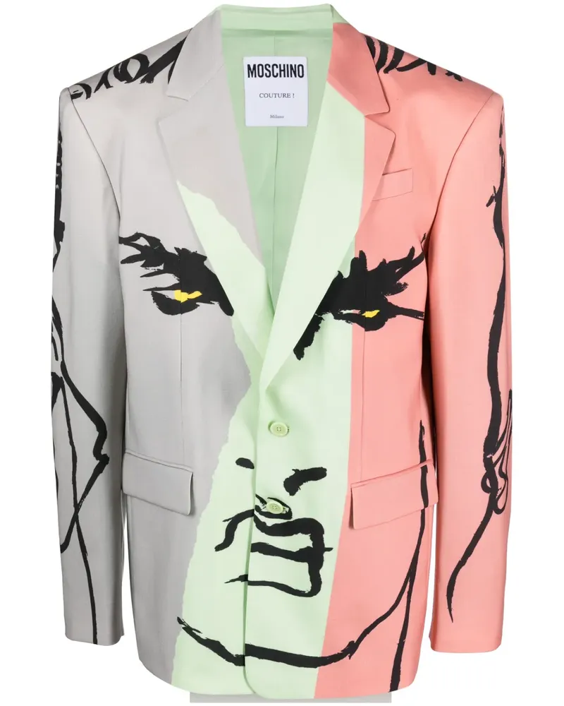 Moschino Sakko mit grafischem Print - Grau Grau
