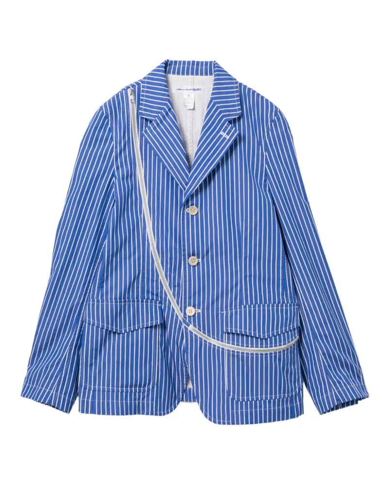 Comme des Garçons Gestreiftes Sakko - Blau Blau
