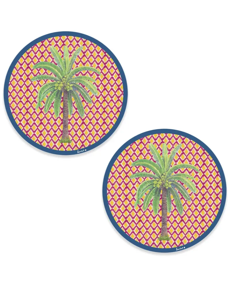 Lisa Corti Runde Hima Palma Tischsets (2er-Set) - Rosa Rosa