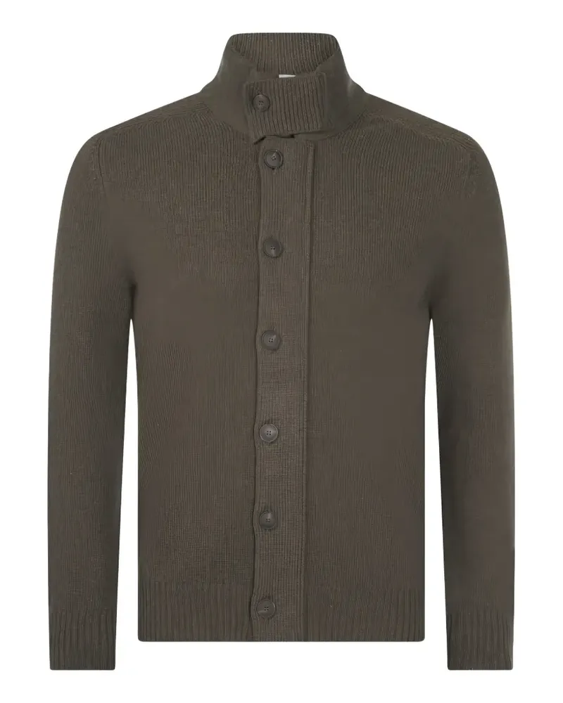 Gran Sasso ribbed-knit button-up cardigan - Braun Braun
