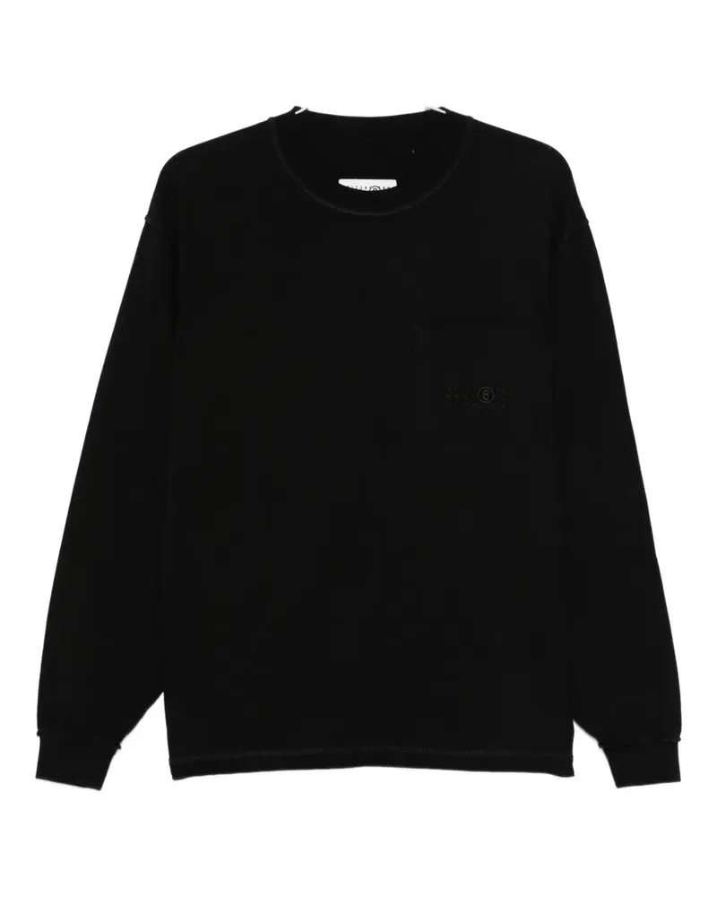 Maison Margiela Langarmshirt mit Tasche - Schwarz Schwarz
