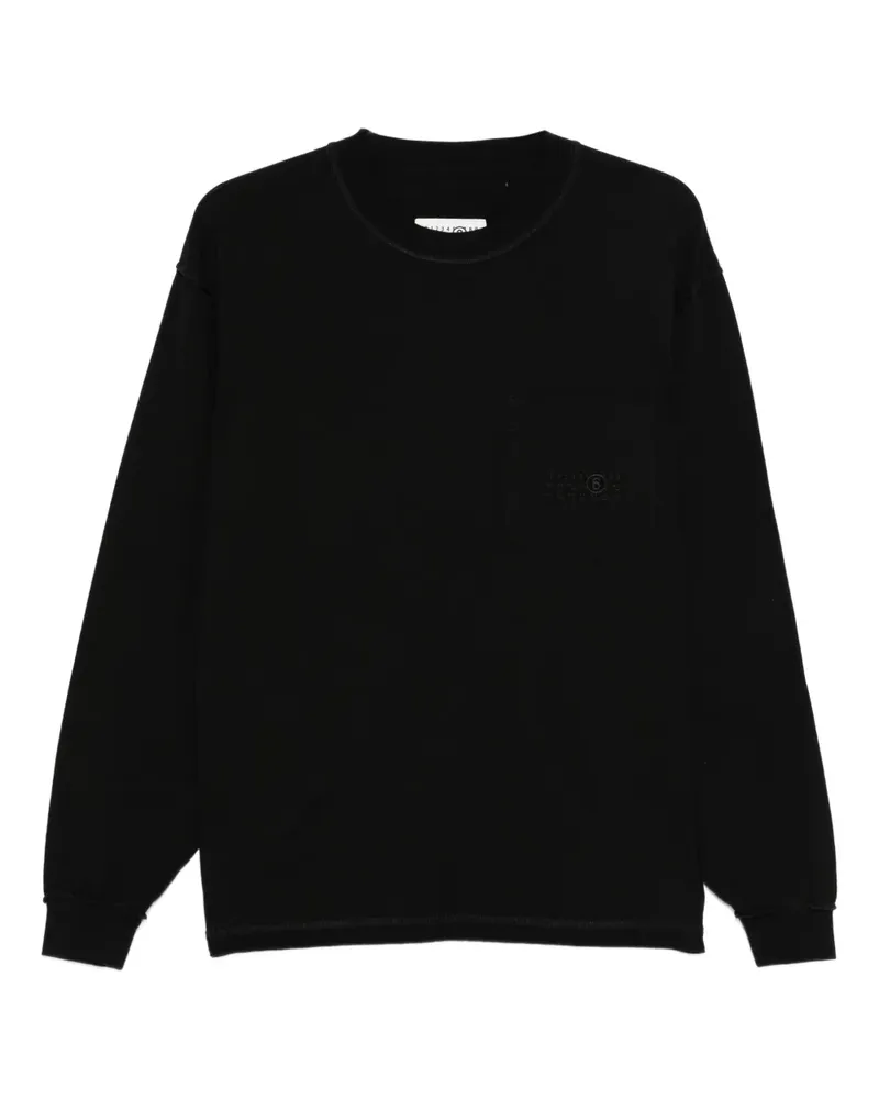 Maison Margiela Langarmshirt mit Tasche - Schwarz Schwarz