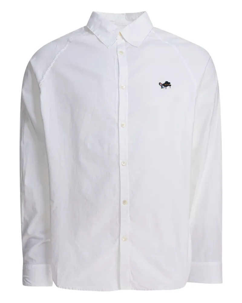 KAPITAL Hemd mit Piano-Stickerei - Weiß Weiß