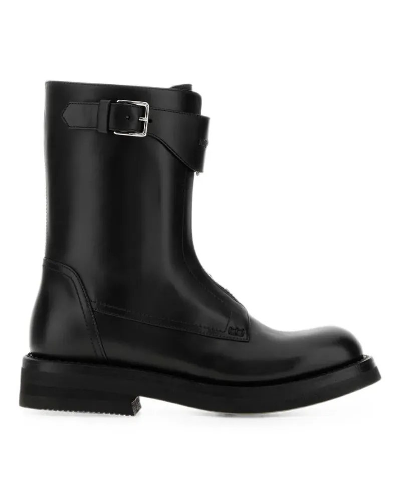 Alexander McQueen zip-front buckled ankle boots - Schwarz Schwarz