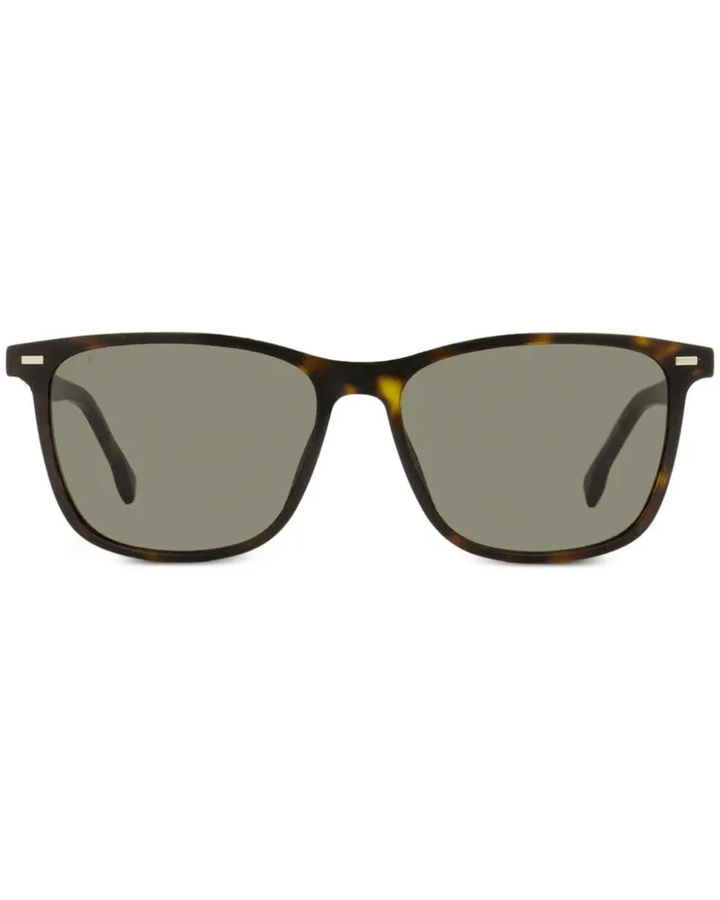 HUGO BOSS Sonnenbrille mit eckigem Gestell Braun