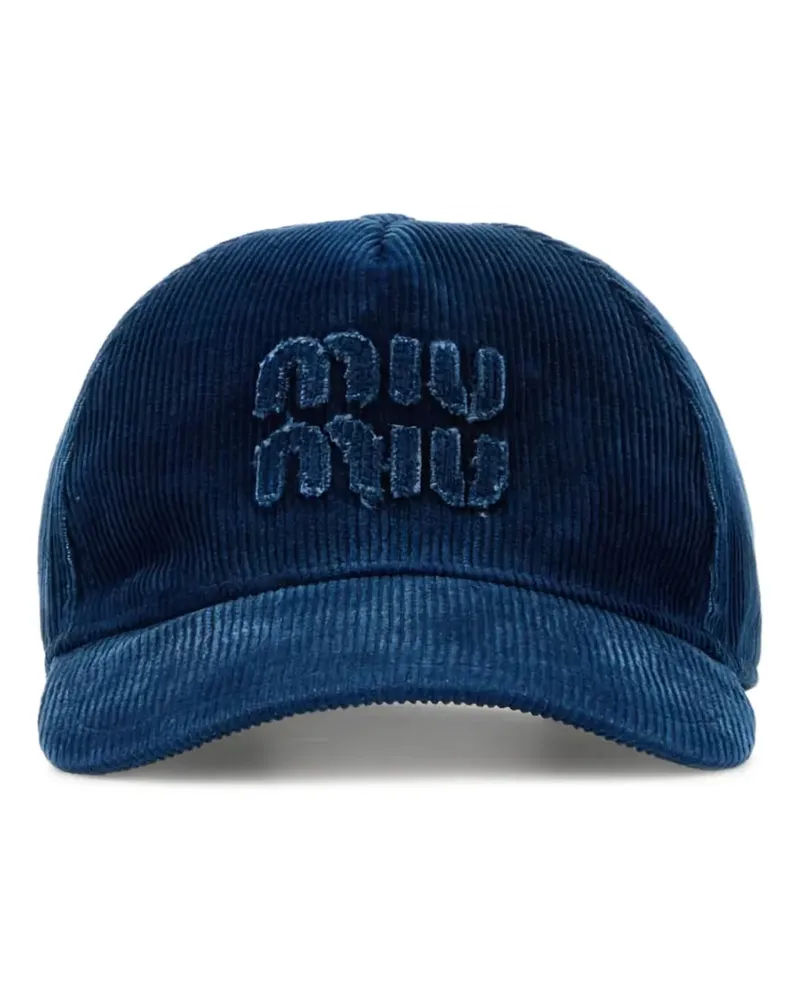 Miu Miu Baseballkappe aus Cord - Blau Blau