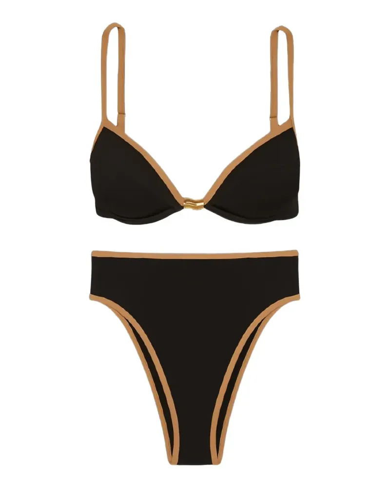 ViX Firenze Lily Gigi Hot Pant contrast-trim bikini bottom - Schwarz Schwarz