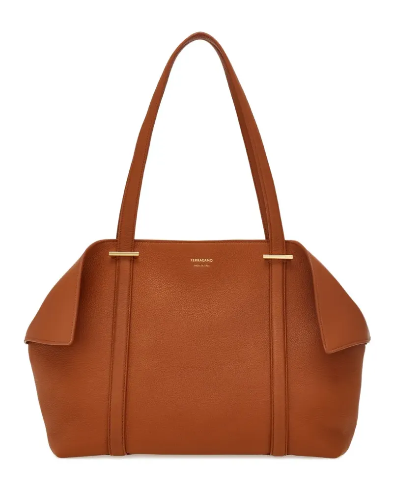 Ferragamo Mittelgroßer Tote Bag mit Umschlag - Braun Braun