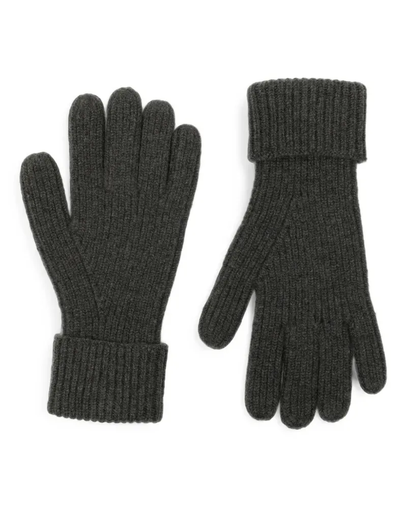 N.Peal Gerippte Handschuhe aus Kaschmir - Grau Grau