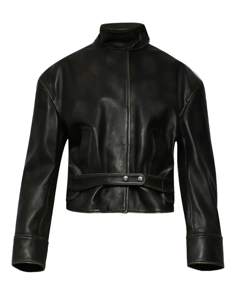 Christopher Esber burnished belted leather jacket - Schwarz Schwarz
