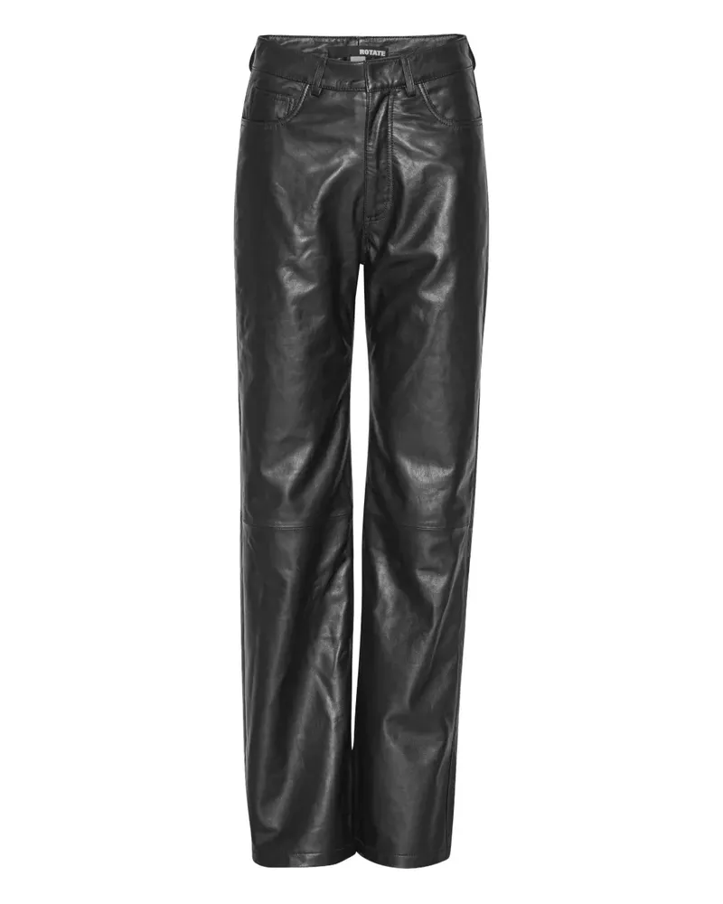 ROTATE Birger Christensen Lederhose mit geradem Bein - Grau Grau