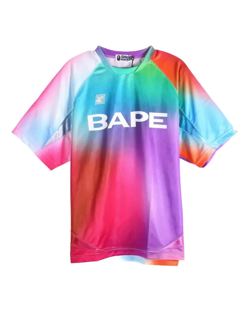 BAPE gradient-effect logo-print T-shirt - Rosa Rosa