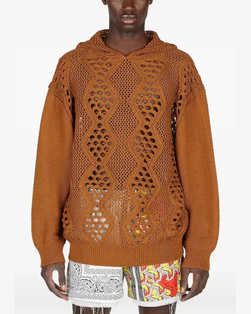 Children Of The Discordance Hoodie mit Lochstrickmuster - Braun Braun