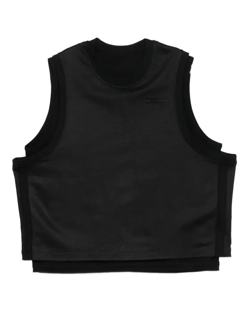 JUUN.J layered logo-plaque vest - Schwarz Schwarz