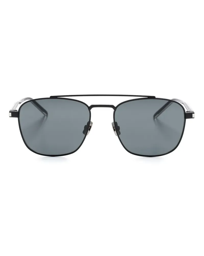 Saint Laurent SL 665 Sonnenbrille mit eckigem Gestell - Schwarz Schwarz