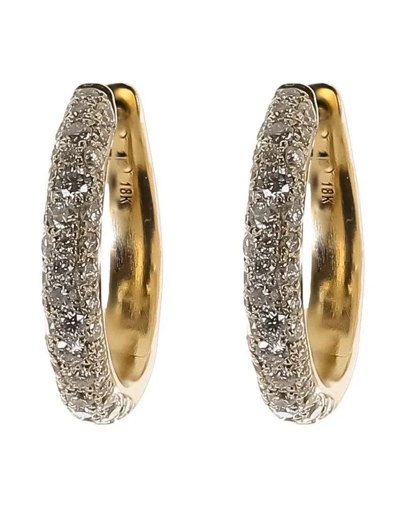 Octavia Elizabeth 18kt Cobblestone Gelbgoldcreolen mit Diamanten Gold