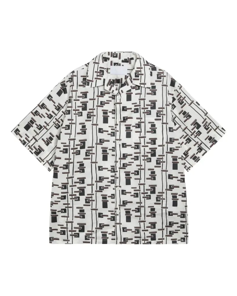 Prada geometric-print short-sleev shirt - Nude Nude