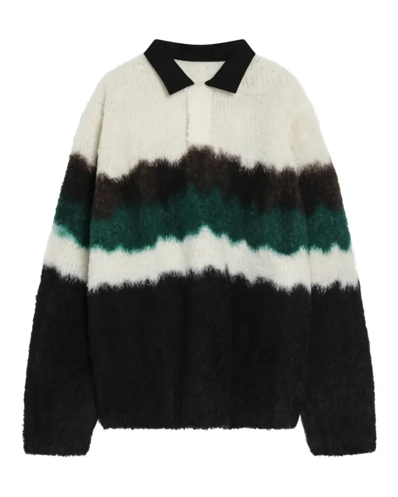 Sacai Chusen-gefärbtes Poloshirt - Schwarz Schwarz