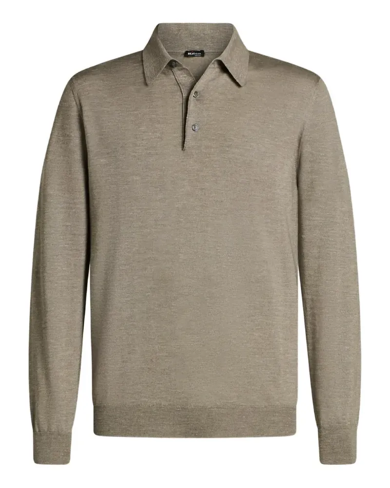 Kiton Langärmeliges Poloshirt - Grau Grau