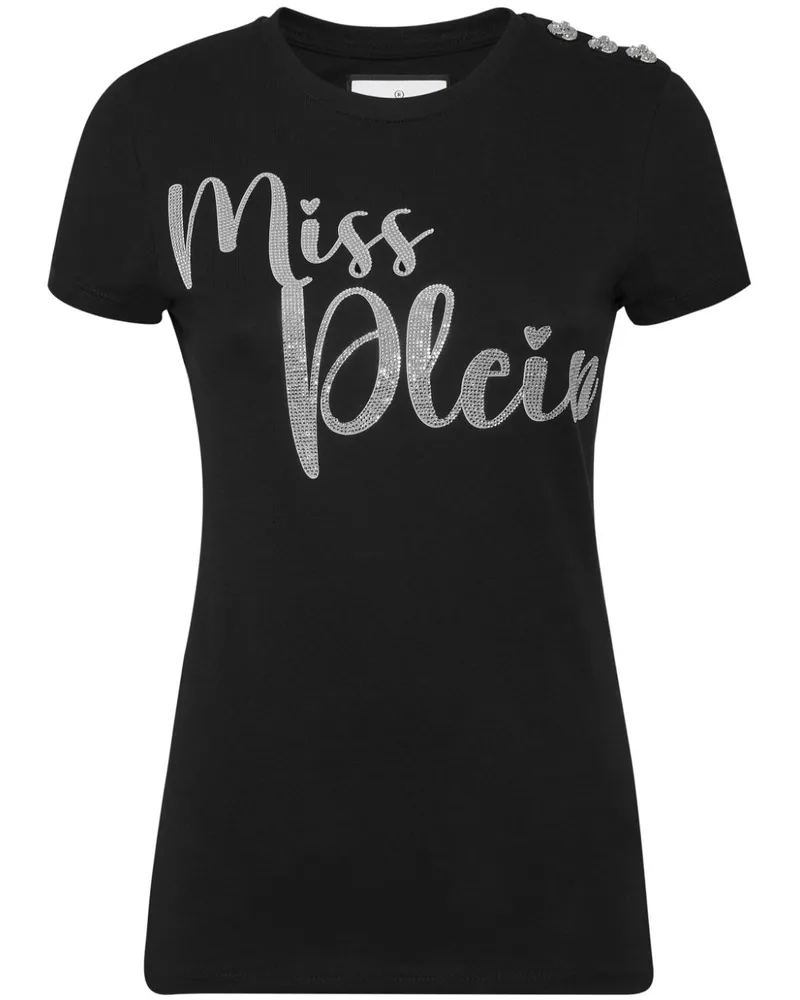 Philipp Plein T-Shirt mit Slogan-Print - Schwarz Schwarz