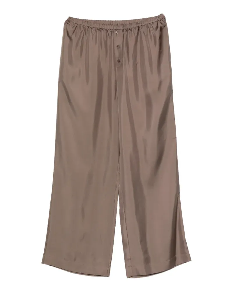 Róhe button-detail silk trousers - Braun Braun