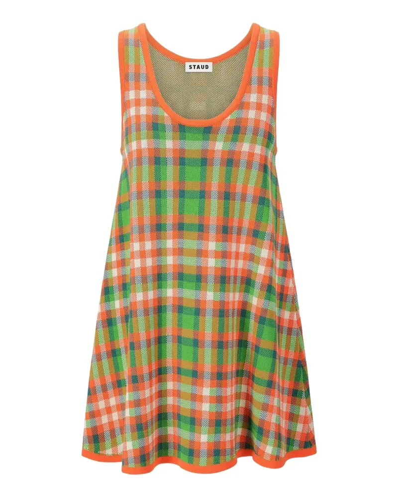 STAUD Kariertes Piazza Minikleid - Orange Orange