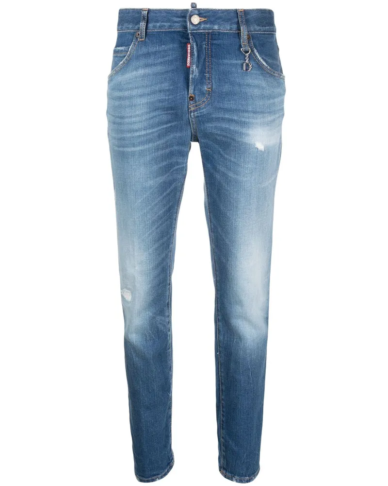 Dsquared2 Tapered-Hose mit Logo-Schild - Blau Blau
