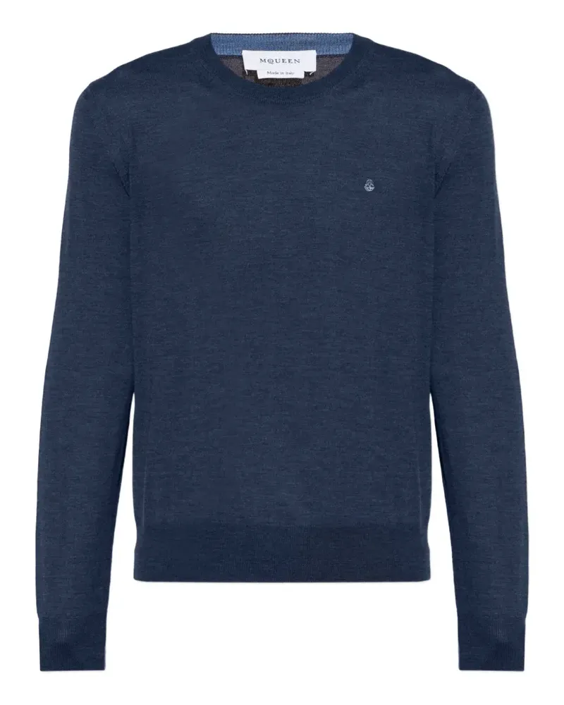 Alexander McQueen embroidered skull sweater - Blau Blau