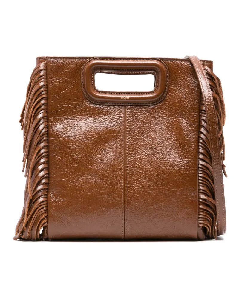 Maje Handtasche mit Fransen - Braun Braun