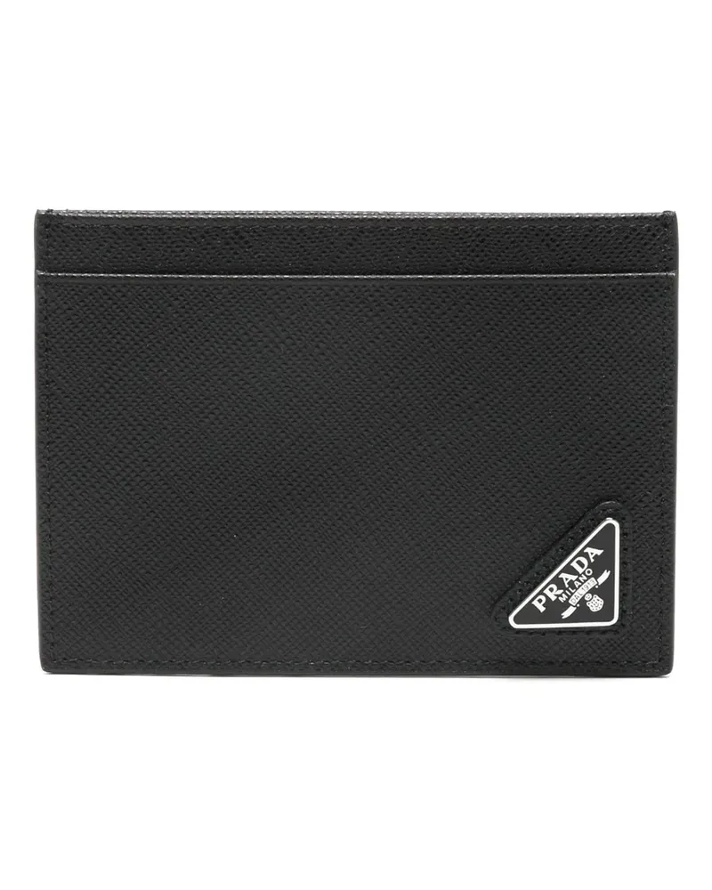 Prada logo-plaque card holder - Schwarz Schwarz