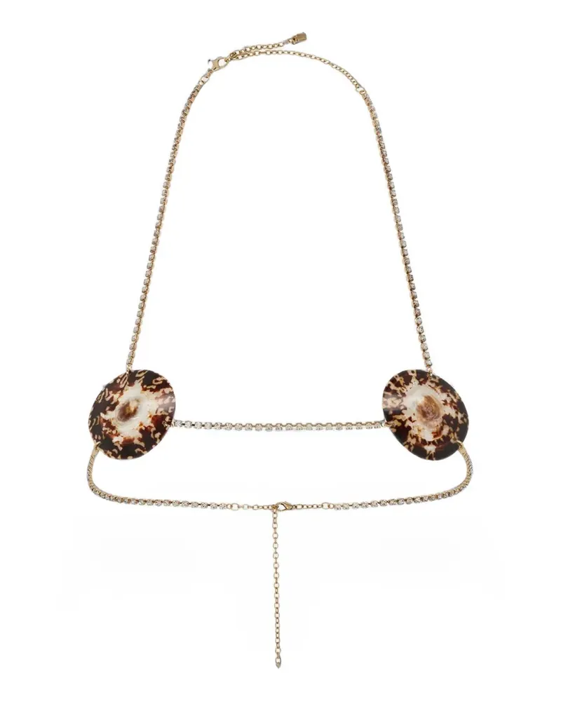 Dsquared2 shell-embellished crystal-chain harness - Gold Gold