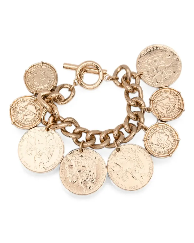 Liviana Conti coin-pendant curb-chain bracelet - Gold Gold