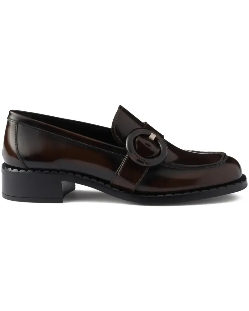 Prada Loafer aus gebürstetem Leder - Braun Braun