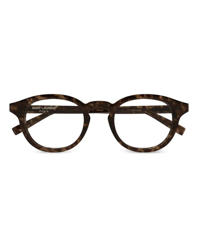 Saint Laurent tortoiseshell-effect round-frame glasses - Braun Braun