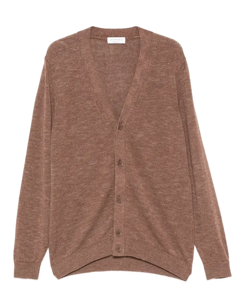 Jeordie's V-neck button-up cardigan - Braun Braun