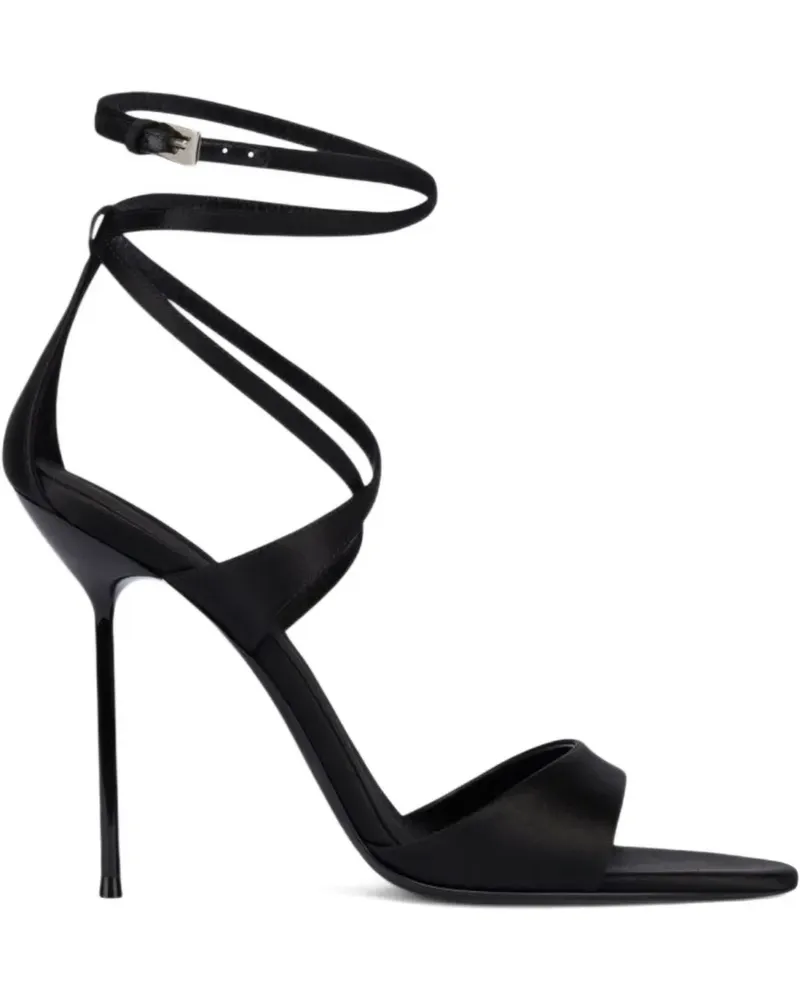 Paris Texas Lidia Stiletto-Sandalen im Wickelstil 105mm - Schwarz Schwarz
