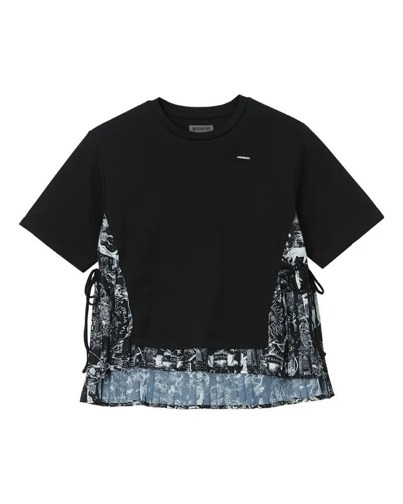 Musium Div. T-Shirt mit Bandana-Print - Schwarz Schwarz