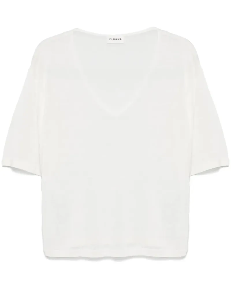 P.A.R.O.S.H. P.A.R.O H. Fein gestrickte Bluse - Weiß Weiß