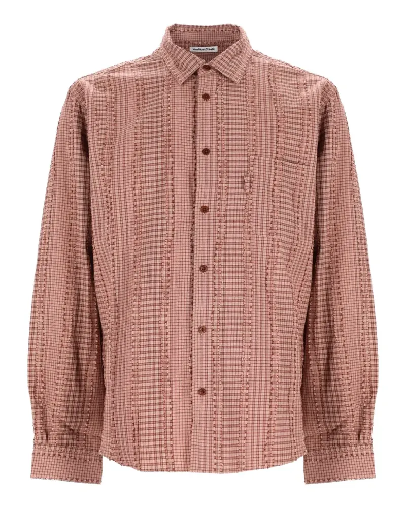 YMC Curtis check-print textured shirt - Braun Braun