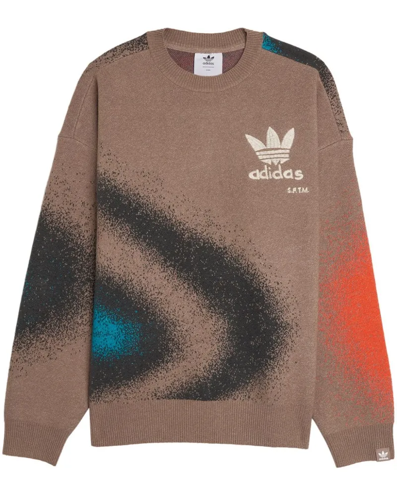 adidas x SFTM Sweatshirt mit abstraktem Print Nude