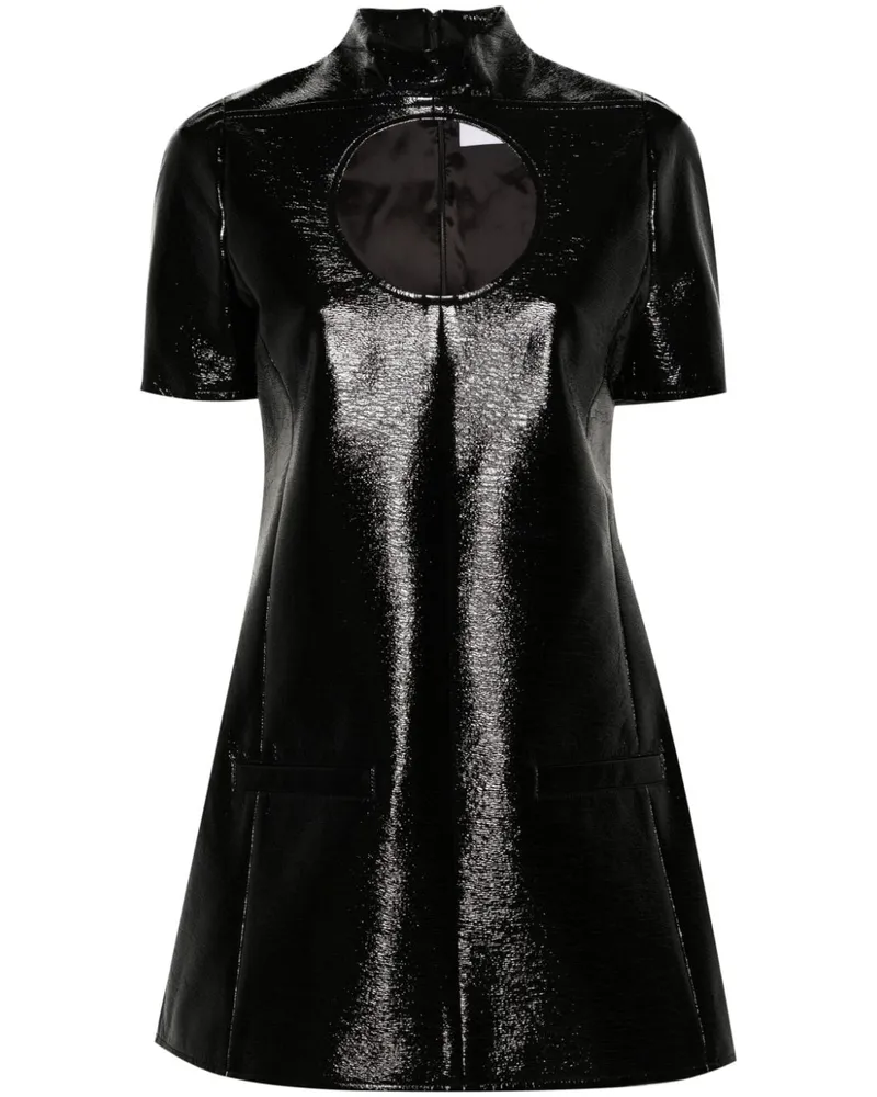 Courrèges Minikleid mit poliertem Finish - Schwarz Schwarz