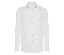 Smoking-Hemd mit Biesen - Weiß