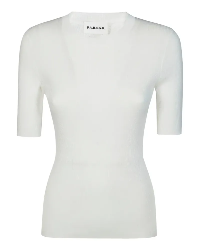P.A.R.O.S.H. P.A.R.O H. Geripptes T-Shirt - Weiß Weiß
