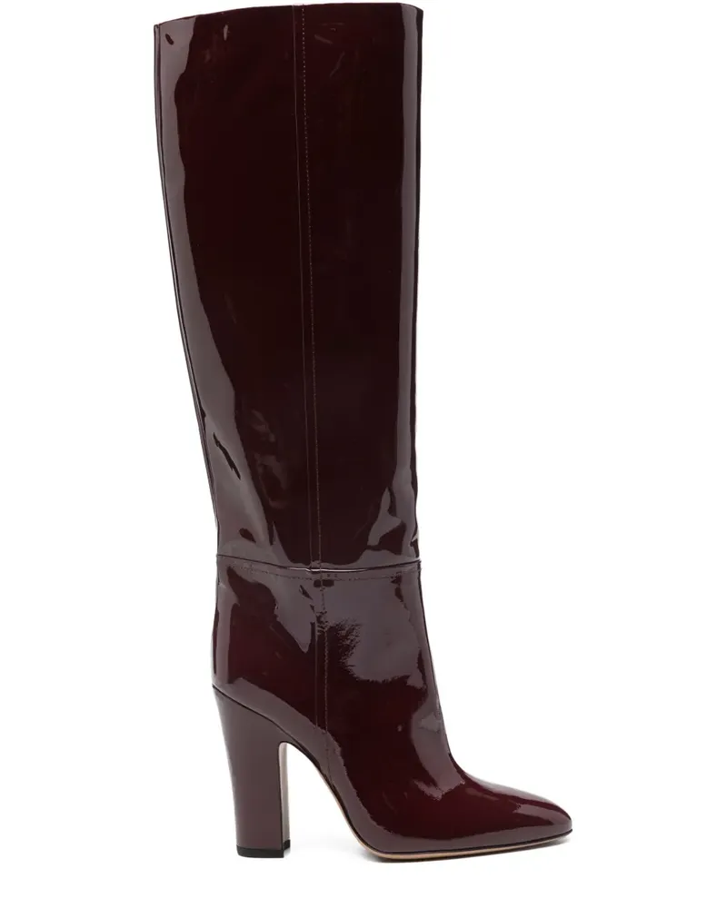 Paris Texas Spitze Stiefel mit Blockabsatz 105mm - Rot Rot