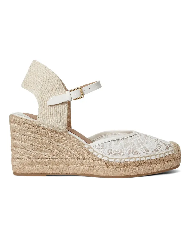 Ralph Lauren Robby lace wedge espadrilles - Weiß Weiß