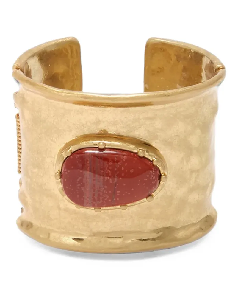 Maliparmi hammered resin-detail cuff bracelet - Gold Gold