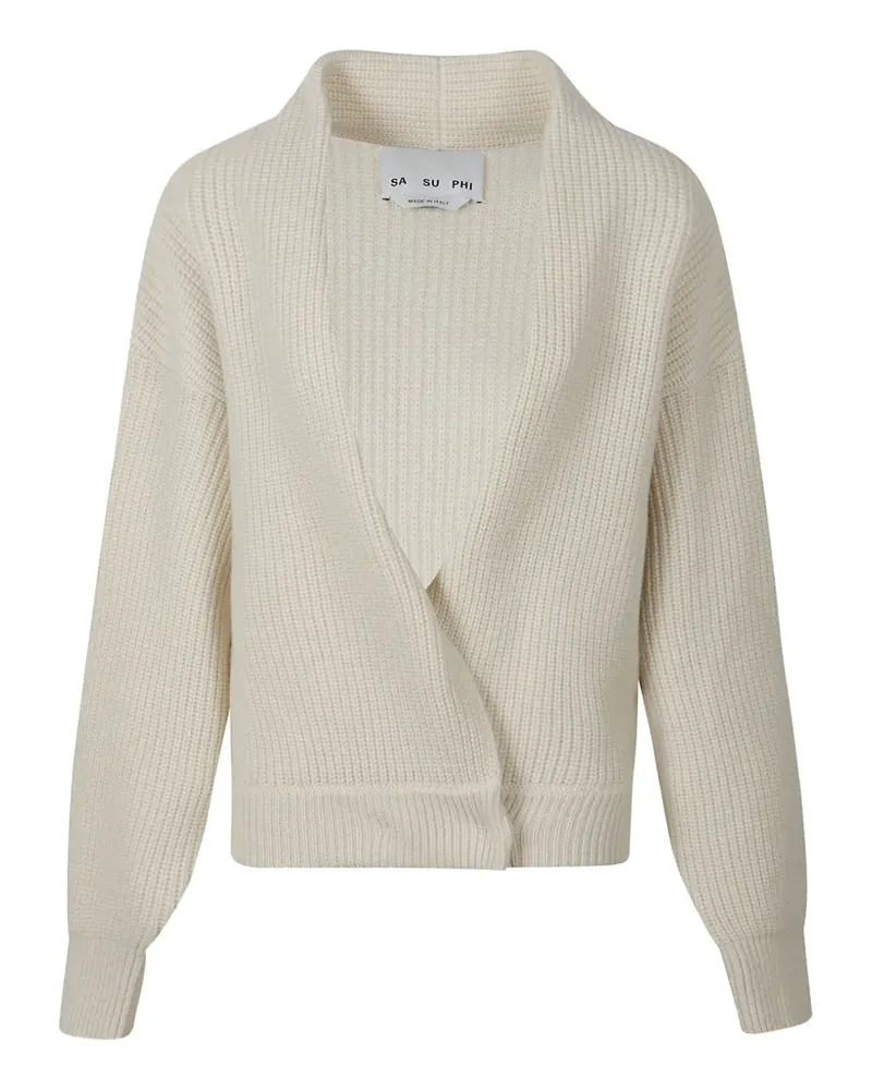 Sa Su Phi ER ribbed wrap cardigan - Nude Nude