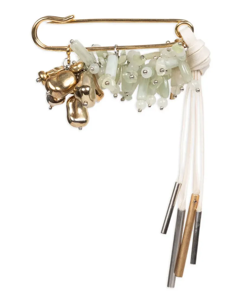 Dries van Noten Große Brosche mit Sicherheitsnadel - Gold Gold