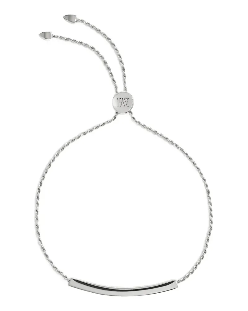 Monica Vinader Linear Pave Freundschaftsarmband mit Diamant - Silber Silber