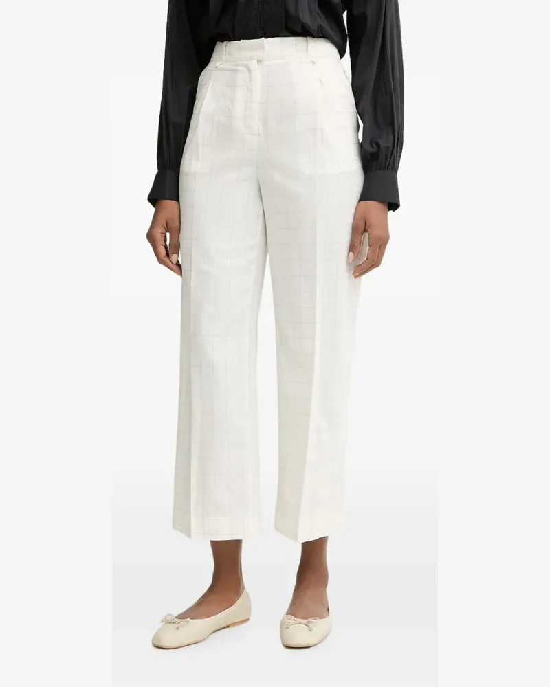 Benetton Karierte Hose mit Falten - Nude Nude